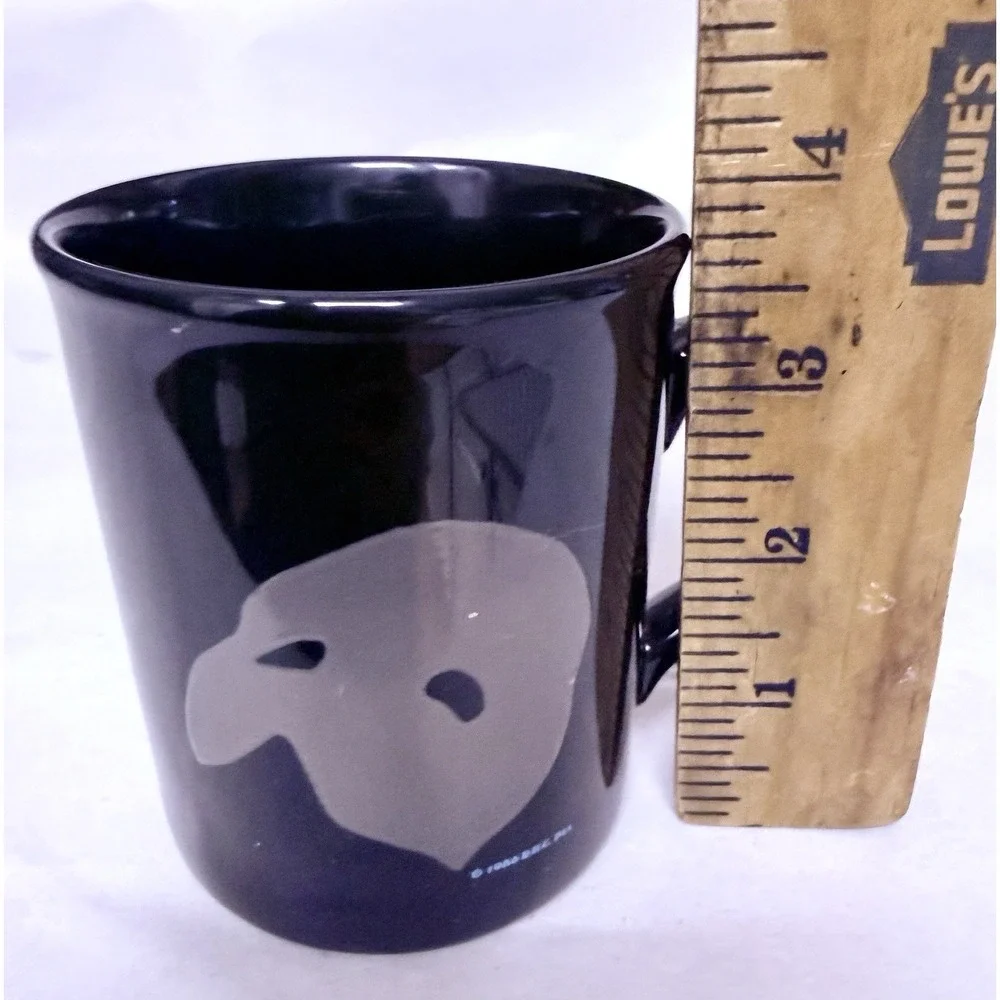 The Phantom of the Opera Black Mug with White Mask -Theater Collectible VTG 1986